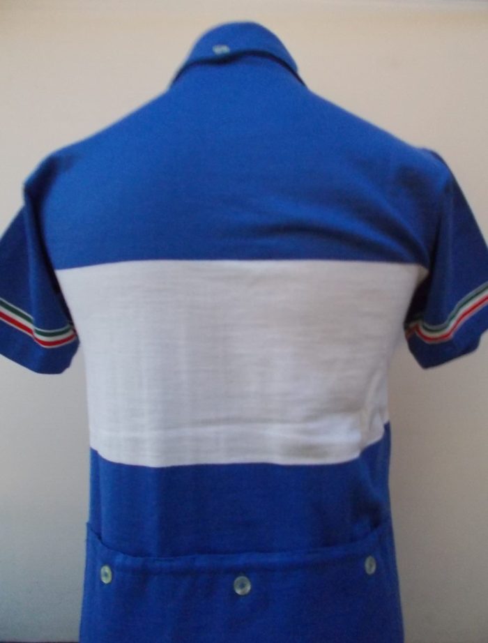 MAGLIA LANA ANNI '40/50 AZZURRO FASCIA BIANCA E RIFINITURE TRICOLORE - immagine 6