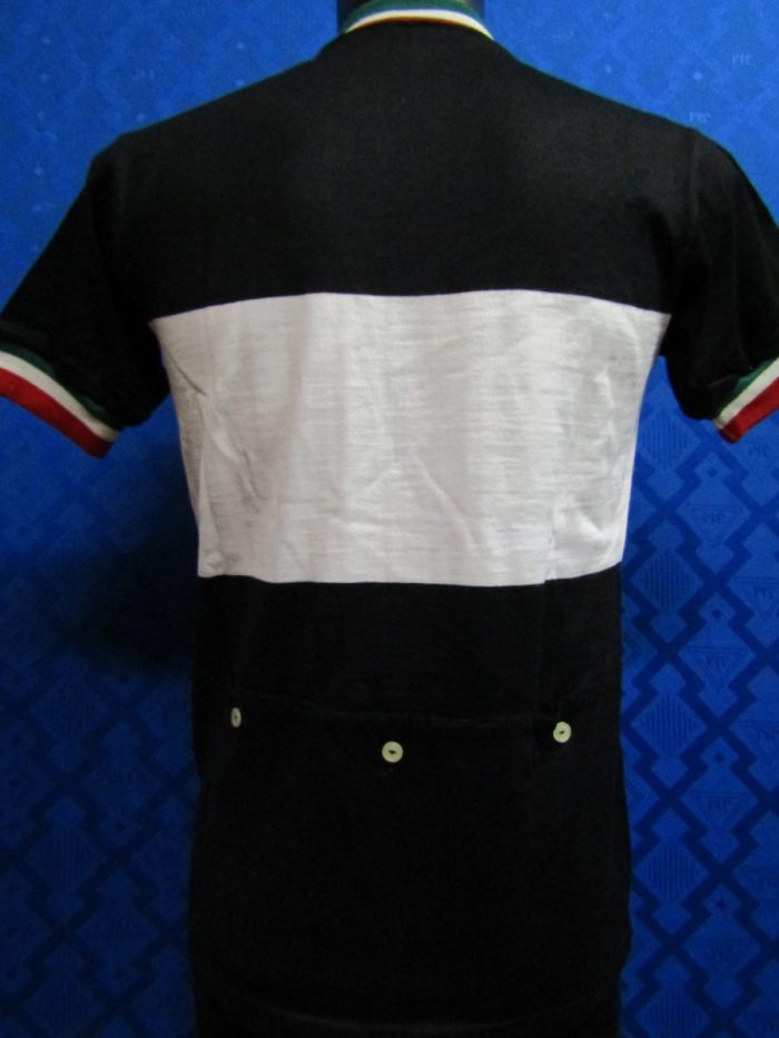 MAGLIA LANA ANNI '70 NERA FASCIA BIANCA E RIF. TRICOLORE ITALIANO - immagine 6
