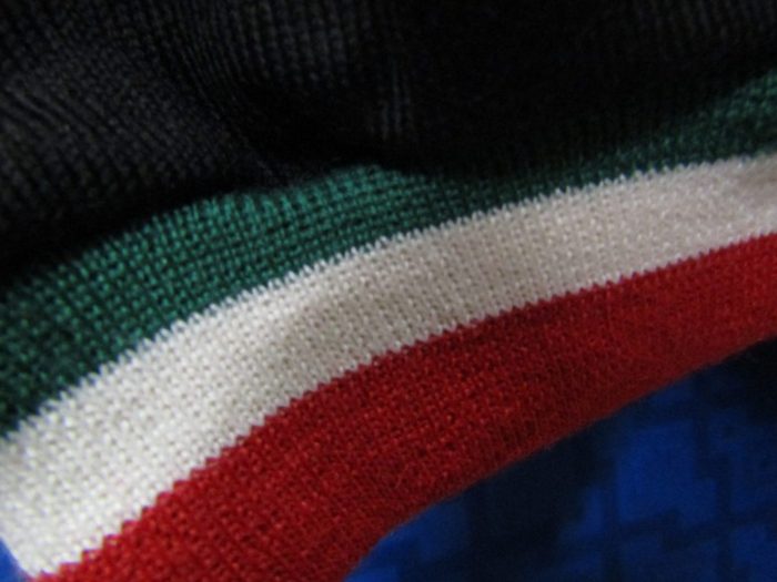 MAGLIA LANA ANNI '70 NERA FASCIA BIANCA E RIF. TRICOLORE ITALIANO - immagine 5