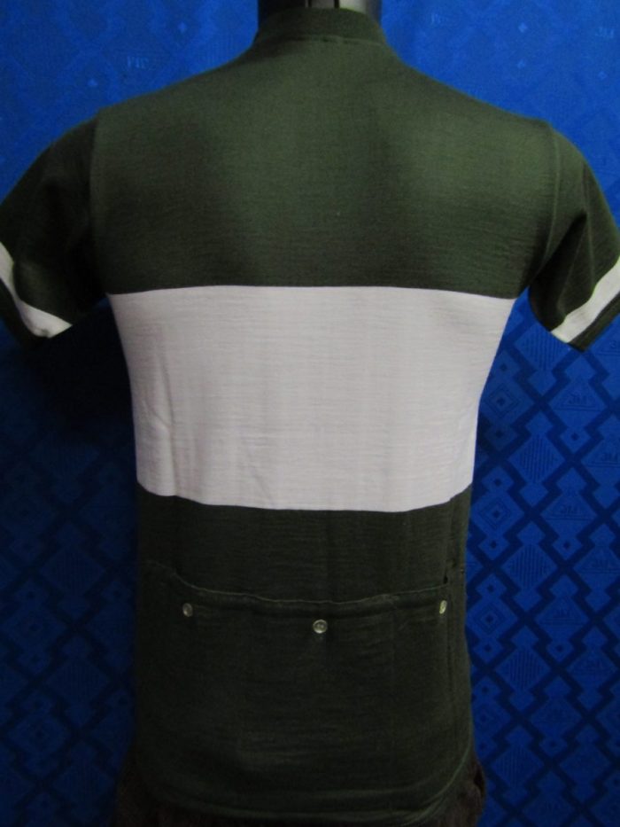 MAGLIA LANA ANNI 70' VERDE SCURO ANTICO FASCIA BIANCA - immagine 5