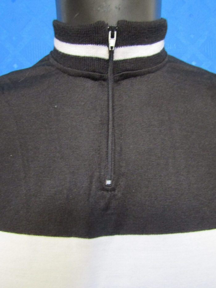 MAGLIA LANA ANNI '70 NERA FASCIA BIANCA - immagine 2