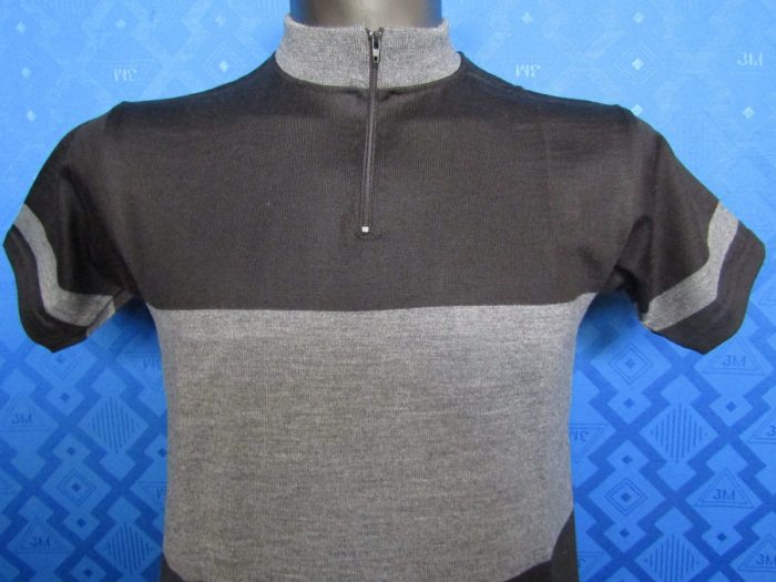 MAGLIA LANA ANNI 70' NERA FASCIA GRIGIO ANTRACITE - immagine 9