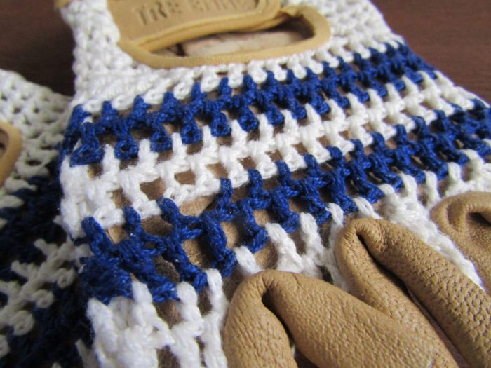 GUANTINO CON DORSO IN CORDA BIANCO/BLU - immagine 8