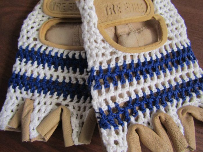 GUANTINO CON DORSO IN CORDA BIANCO/BLU - immagine 7