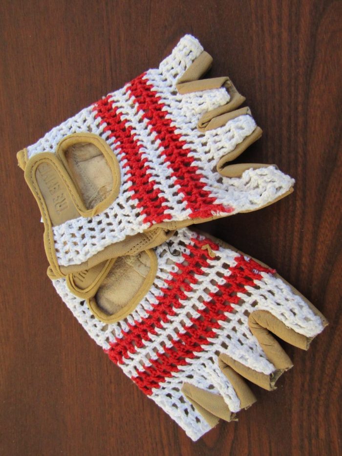 GUANTINO CON DORSO IN CORDA BIANCO/ROSSO - immagine 8
