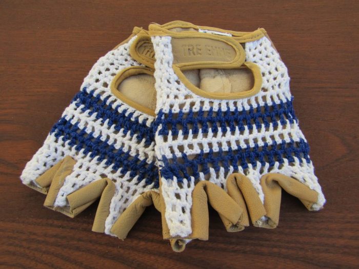 GUANTINO CON DORSO IN CORDA BIANCO/BLU - immagine 6