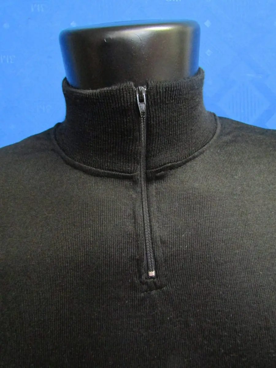 MAGLIA M/L LANA ANNI 70' NERA CON FASCIA E MANICA TRICOLORE ANTICO - immagine 3