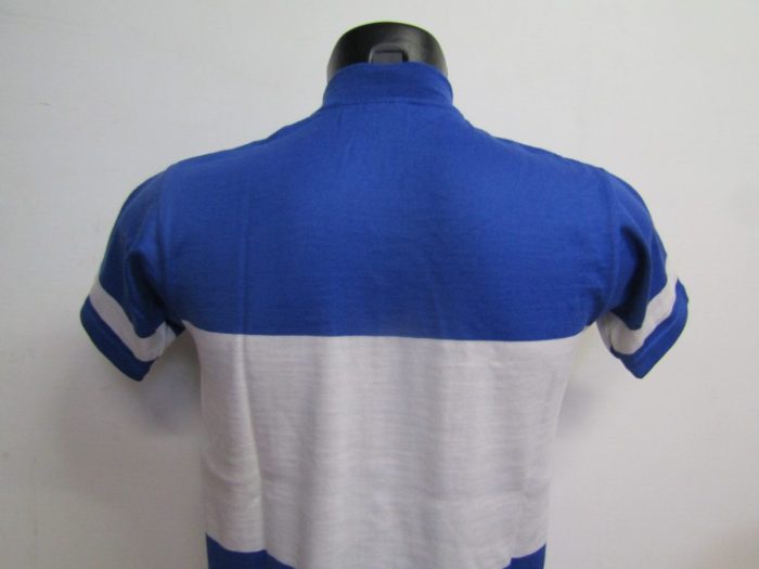 MAGLIA LANA ANNI 70 AZZURRA FASCIA E RIFINITURE BIANCHE - immagine 6