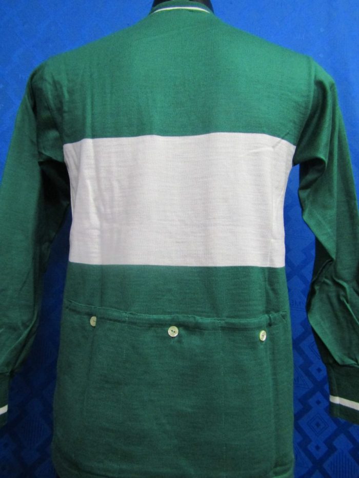 MAGLIA M/L LANA ANNI '70 VERDE FASCIA BIANCA - immagine 4