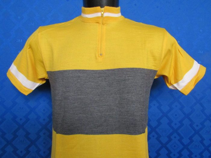 MAGLIA LANA ANNI '70 GIALLA FASCIA GRIGIA - immagine 2