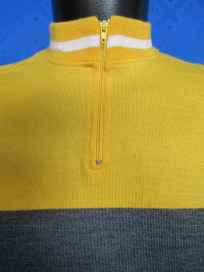 MAGLIA LANA ANNI '70 GIALLA FASCIA GRIGIA - immagine 3