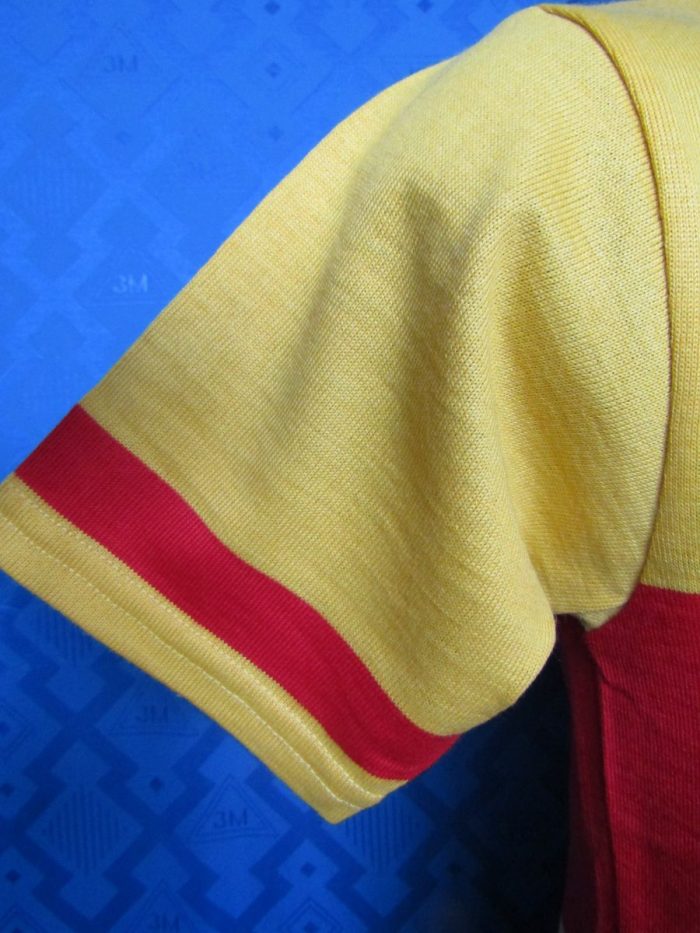 MAGLIA LANA ANNI 70' GIALLA FASCIA E COLLO ROSSO - immagine 4
