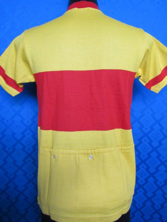 MAGLIA LANA ANNI 70' GIALLA FASCIA E COLLO ROSSO - immagine 5