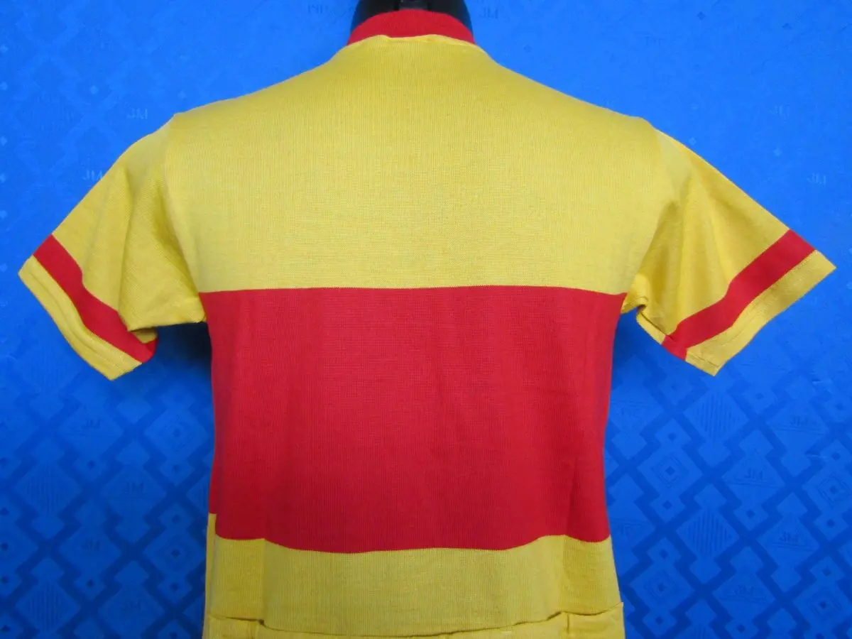 MAGLIA LANA ANNI 70' GIALLA FASCIA E COLLO ROSSO - immagine 6