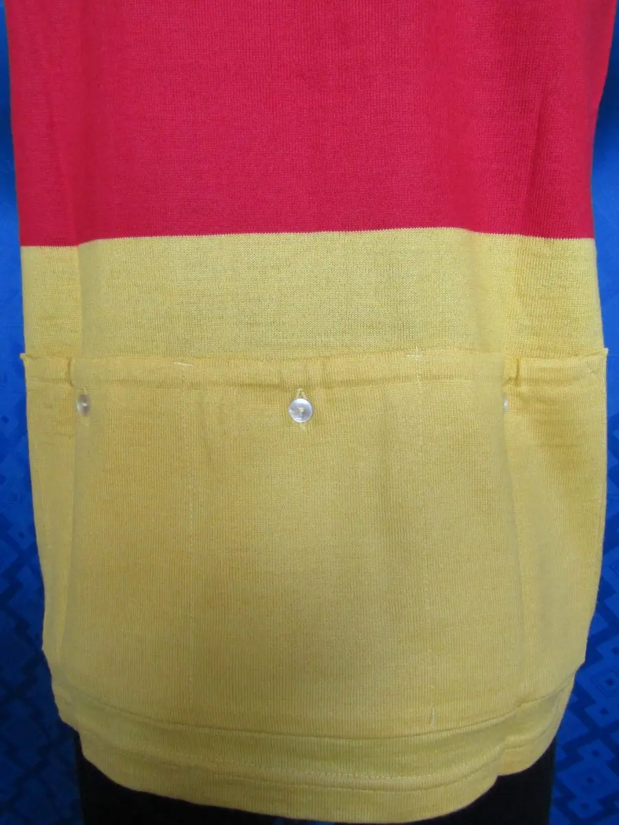 MAGLIA LANA ANNI 70' GIALLA FASCIA E COLLO ROSSO - immagine 7
