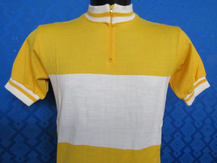 MAGLIA LANA ANNI 70' GIALLA FASCIA BIANCA - immagine 2
