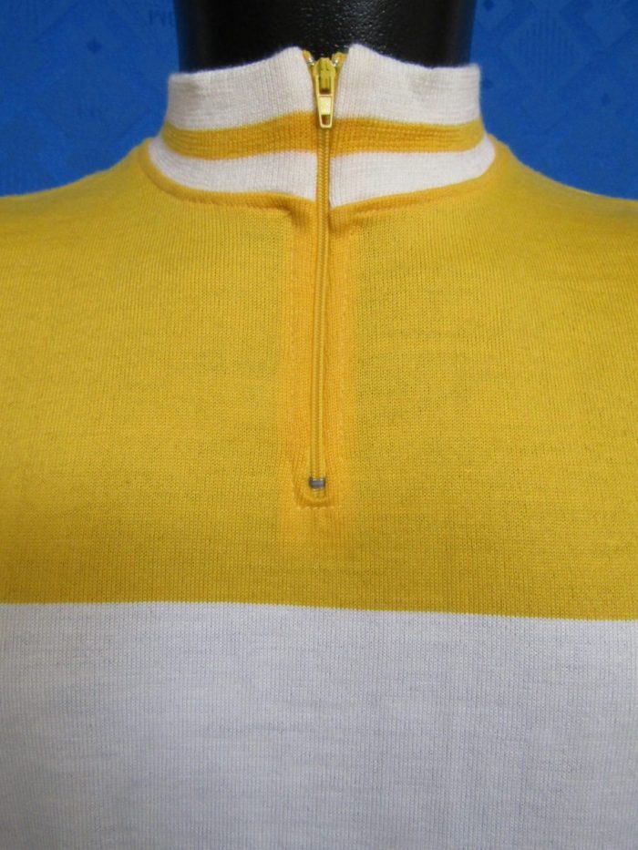 MAGLIA LANA ANNI 70' GIALLA FASCIA BIANCA - immagine 3