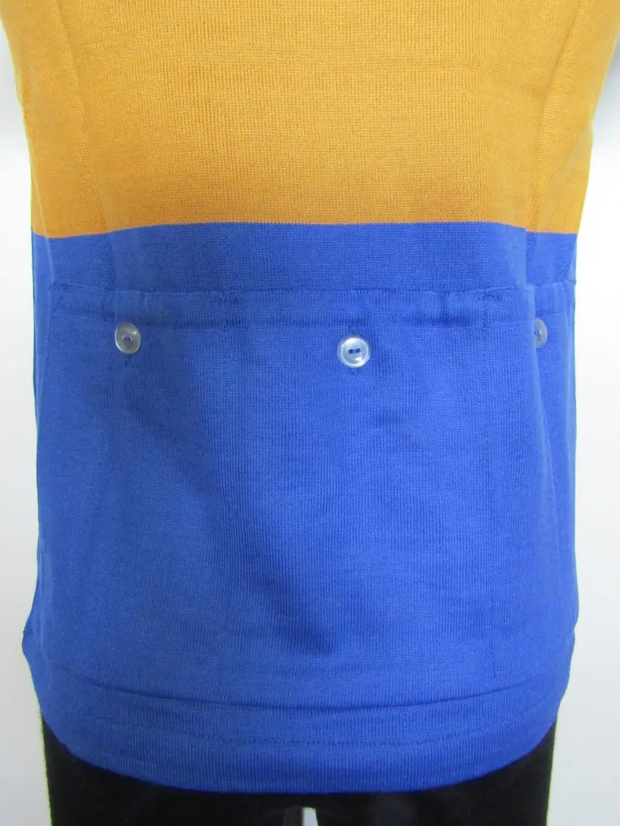 MAGLIA LANA '40/50 AZZURRA FASCIA OCRA E RIFINITURE TRICOLORE - immagine 8