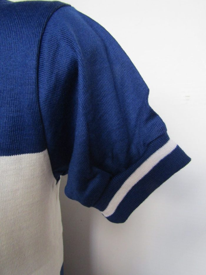 MAGLIA LANA ANNI 70' BLU FASCIA BIANCA - immagine 3