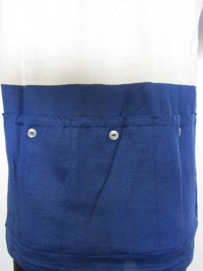 MAGLIA LANA ANNI 70' BLU FASCIA BIANCA - immagine 6