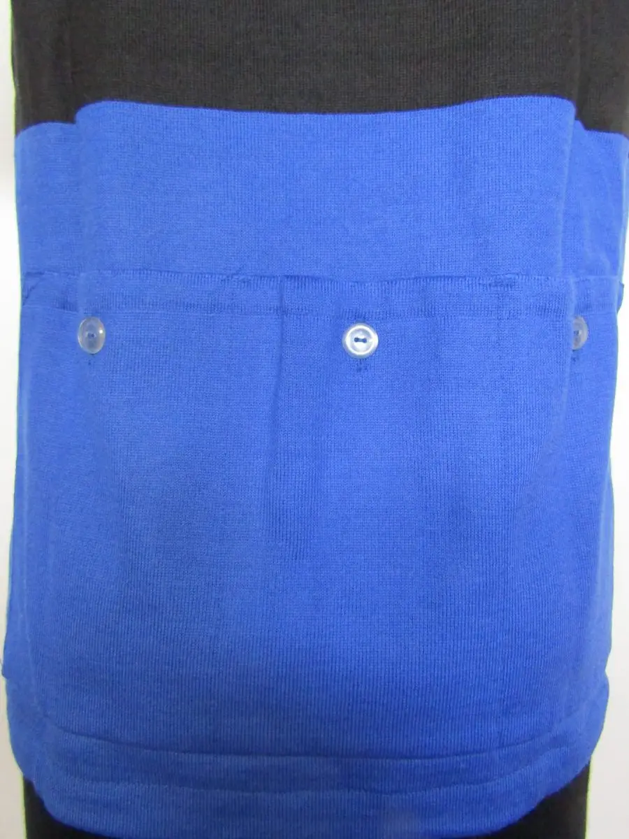 MAGLIA LANA ANNI '40/50 AZZURRA FASCIA NERA E RIGO BIANCO MANICA - immagine 8