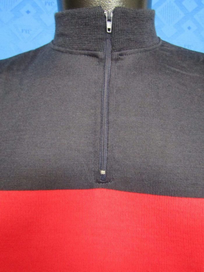 MAGLIA LANA ANNI 70' BLU PARMA FASCIA ROSSA - immagine 3