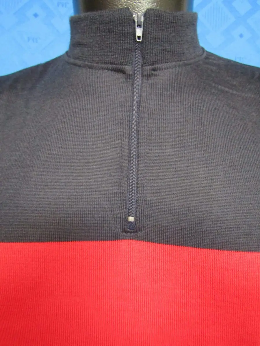 MAGLIA LANA ANNI 70' BLU PARMA FASCIA ROSSA - immagine 3