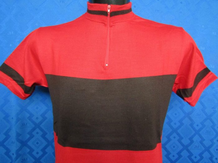 MAGLIA LANA ANNI 70' ROSSA FASCIA E RIFINITURE MARRONI - immagine 2