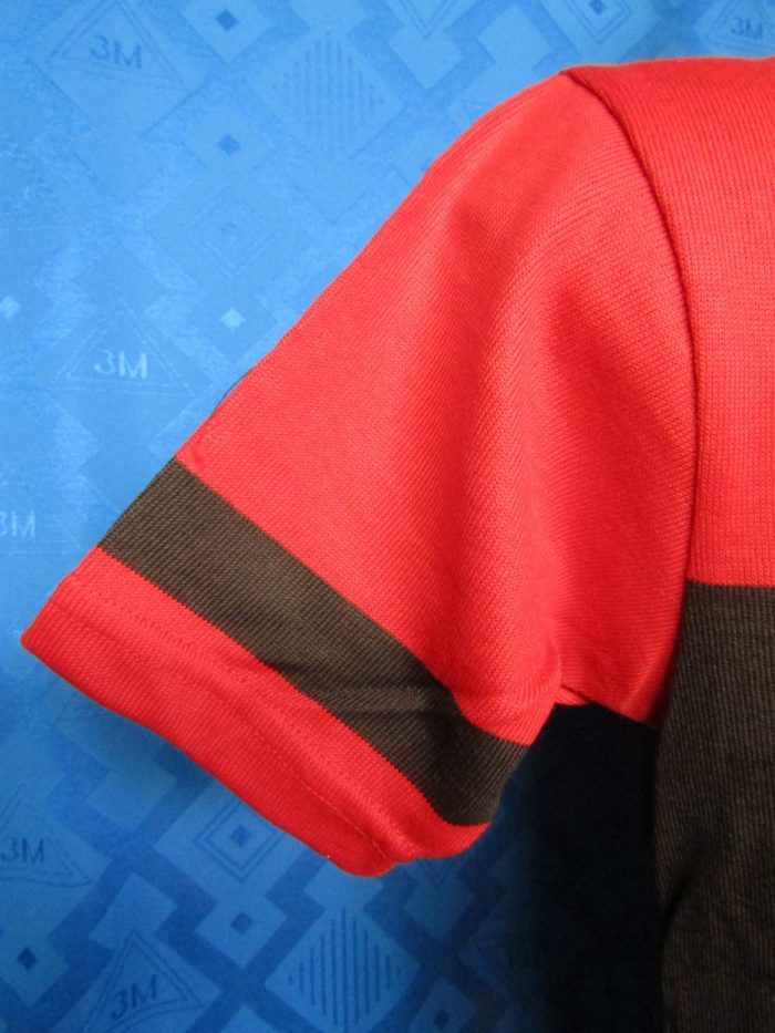 MAGLIA LANA ANNI 70' ROSSA FASCIA E RIFINITURE MARRONI - immagine 5