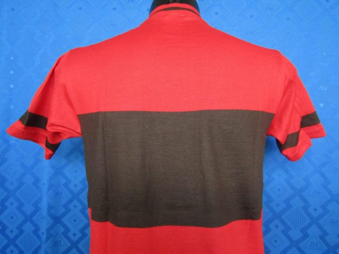 MAGLIA LANA ANNI 70' ROSSA FASCIA E RIFINITURE MARRONI - immagine 7