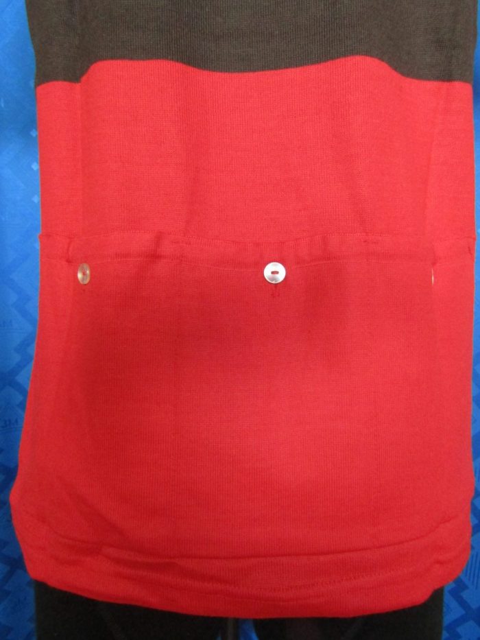 MAGLIA LANA ANNI 70' ROSSA FASCIA E RIFINITURE MARRONI - immagine 8