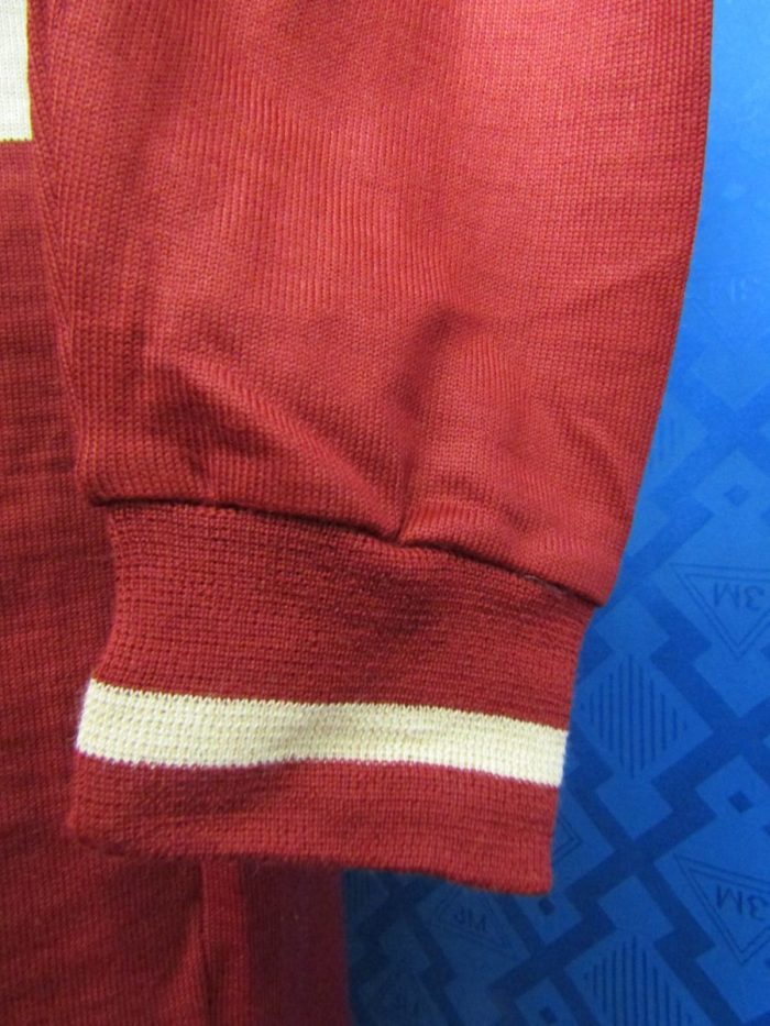 MAGLIA M/L LANA ANNI 70' AMARANTO FASCIA CREMA - immagine 5