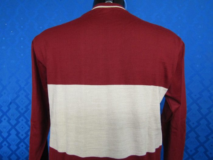 MAGLIA M/L LANA ANNI 70' AMARANTO FASCIA CREMA - immagine 7