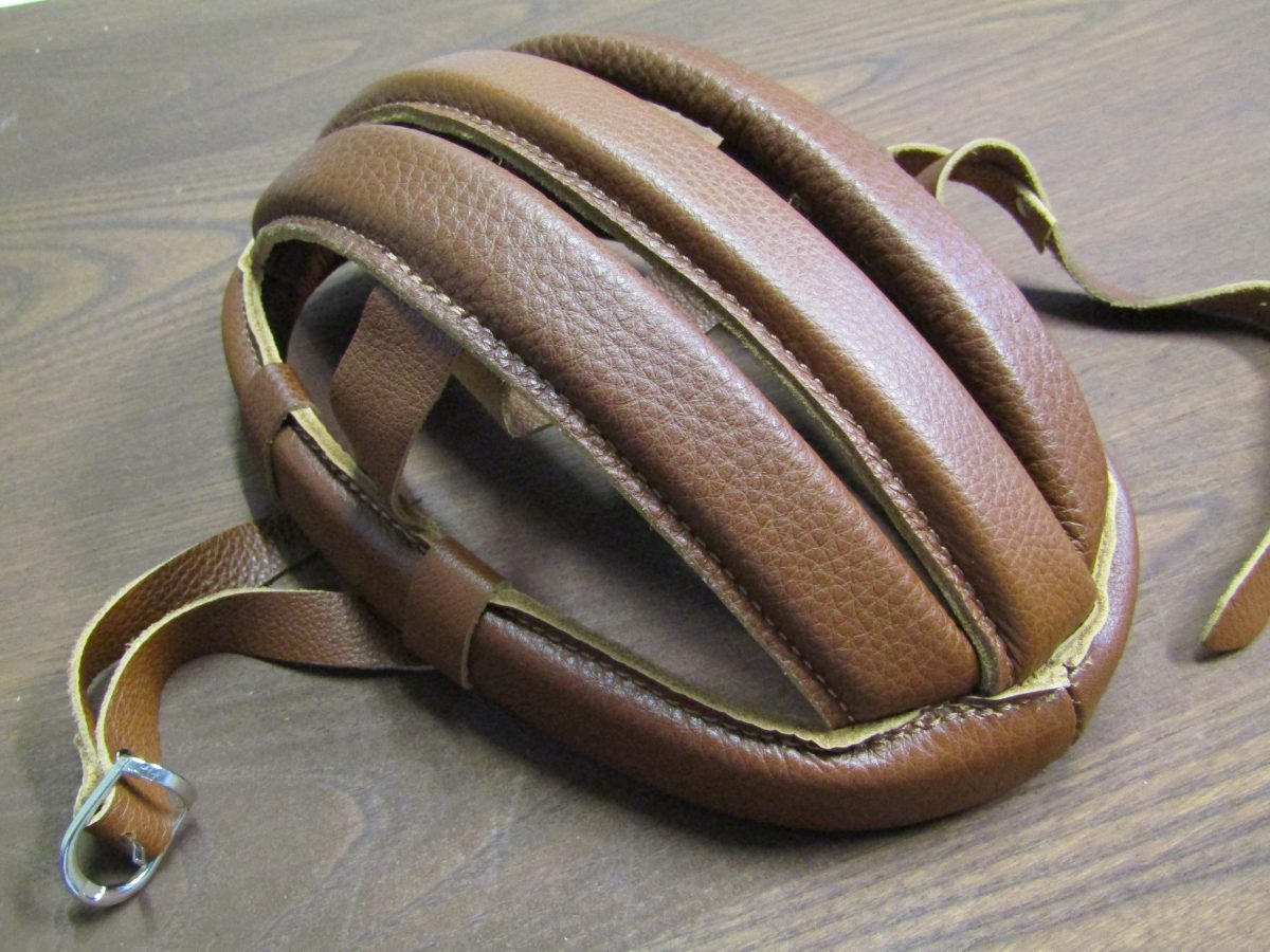 Caschetto ciclismo vintage pelle marrone - 3M Caverni Abbigliamento tecnico  sportivo