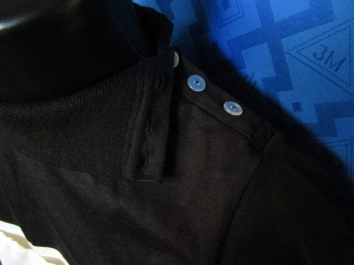 MAGLIA LANA ANNI 20'/30' NERA FASCIA BIANCA - immagine 2