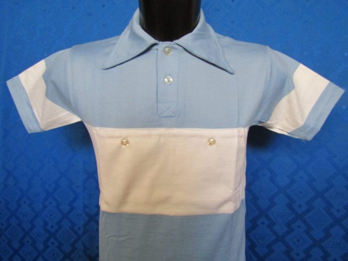 MAGLIA LANA ANNI '40/50 CELESTE FASCIA BIANCA RIGO ALTO - immagine 2