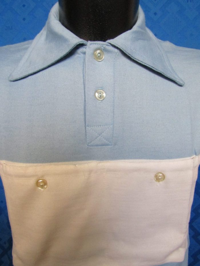 MAGLIA LANA ANNI '40/50 CELESTE FASCIA BIANCA RIGO ALTO - immagine 3