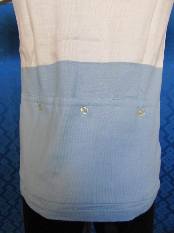 MAGLIA LANA ANNI '40/50 CELESTE FASCIA BIANCA RIGO ALTO - immagine 7
