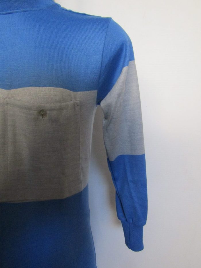 MAGLIA M/L LANA ANNI 20'/30' AZZURRA FASCIA GRIGIO CHIARO - immagine 5