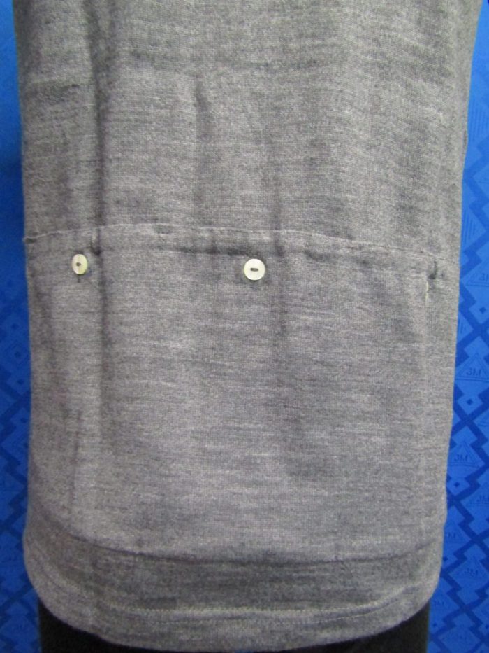 MAGLIA LANA ANNI 70' GRIGIO MELANGE RIFINITURE COLLO E POLSINI NERI - immagine 8