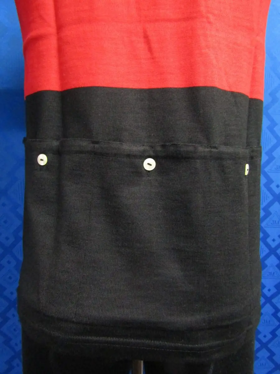 MAGLIA LANA ANNI 70' NERA FASCIA ROSSA , RIFINITURE TRICOLORE - immagine 3