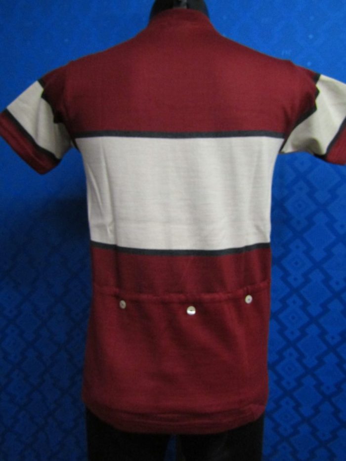MAGLIA LANA ANNI 70' AMARANTO FASCIA CREMA E PICCOLA GRIGIO ANTRACITE - immagine 6