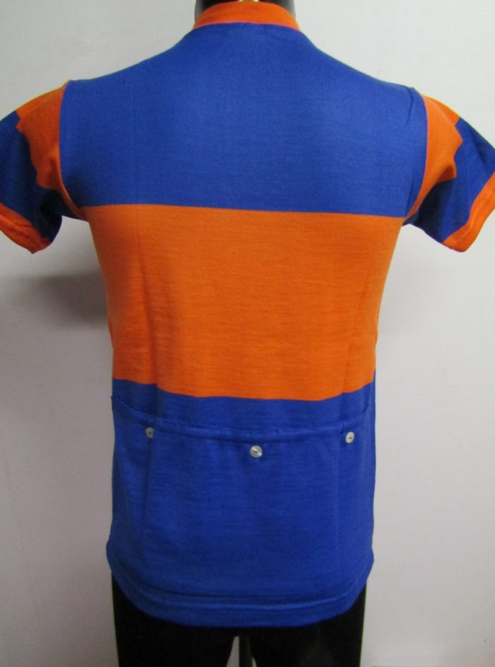 MAGLIA LANA ANNI 70' AZZURRO FASCIA E RIFINITURE ARANCIO - immagine 6