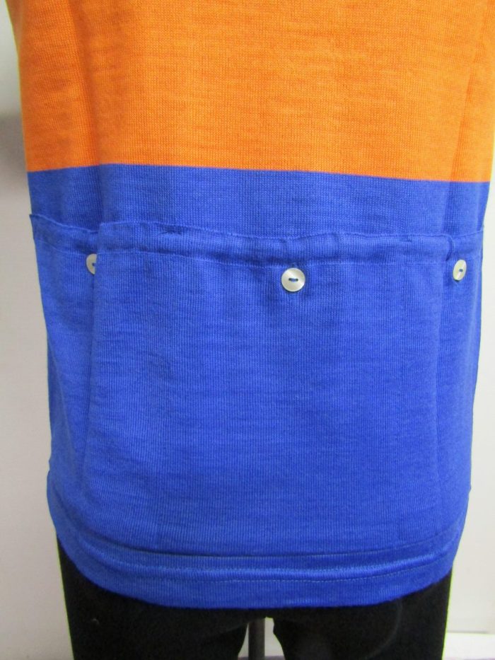 MAGLIA LANA ANNI 70' AZZURRO FASCIA E RIFINITURE ARANCIO - immagine 8