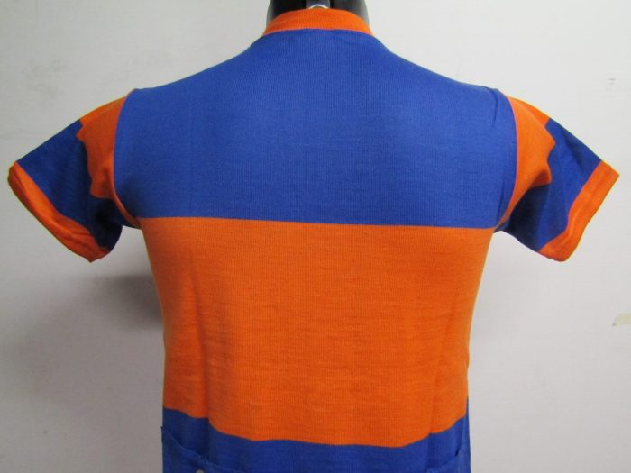 MAGLIA LANA ANNI 70' AZZURRO FASCIA E RIFINITURE ARANCIO - immagine 7