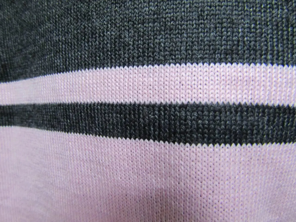 MAGLIA LANA ANNI 70' GRIGIO ANTRACITE FASCIA ROSA - immagine 4