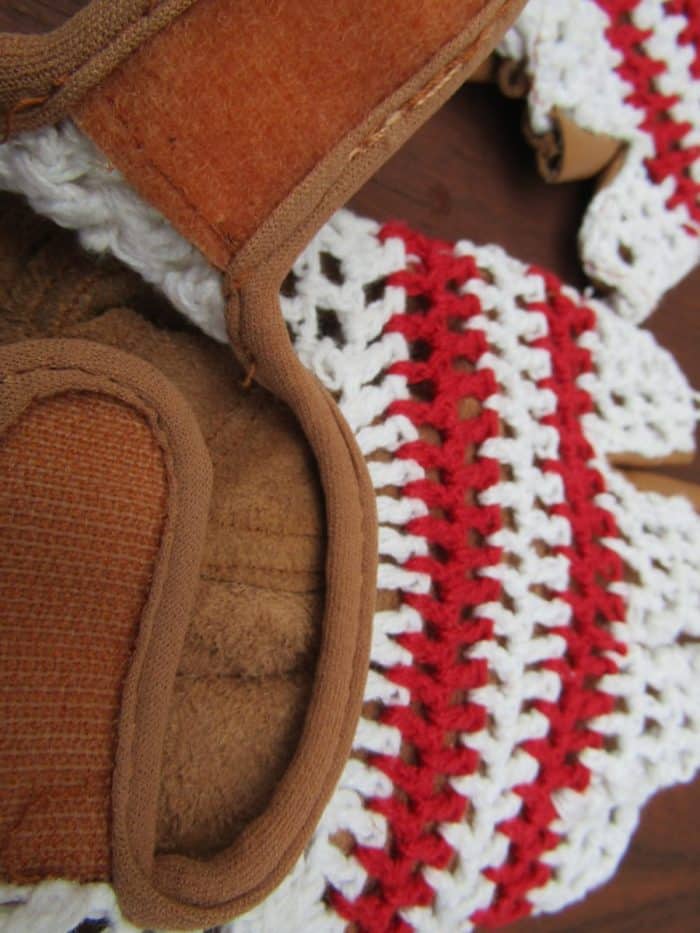 GUANTINO CON DORSO IN CORDA BIANCO/ROSSO - immagine 7