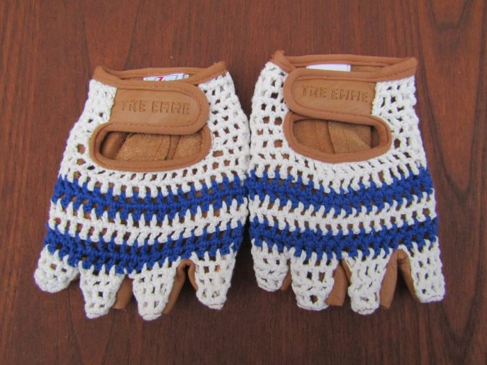 GUANTINO CON DORSO IN CORDA BIANCO/BLU - immagine 2
