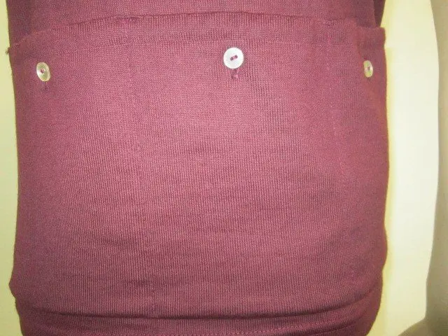 MAGLIA LANA ANNI 70' BORDEAUX FASCIA BIANCA CON RIFINITURE TRICOLORI - immagine 6