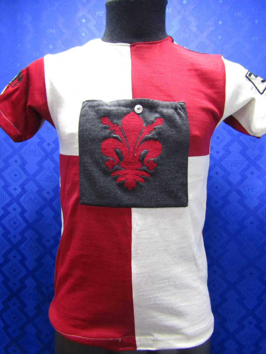 Maglia Ciclismo Vintage in Lana Manica Corta anni 20 con Ricamo GIGLIO - 3M  Caverni Abbigliamento tecnico sportivo
